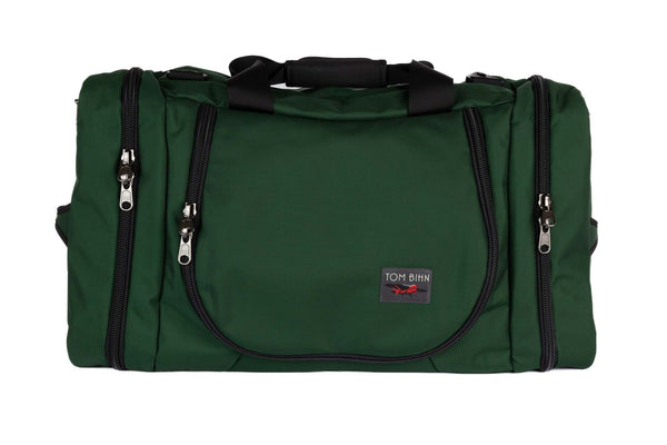 A Wilderness (forest green) Ballistic Aeronaut 45 with a colorful label.